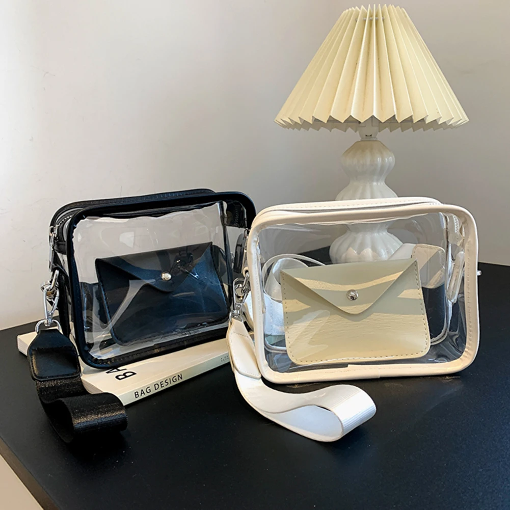 TransparentCrossbodyBagsforLadiesMiniPVCMessengerBagsFashion