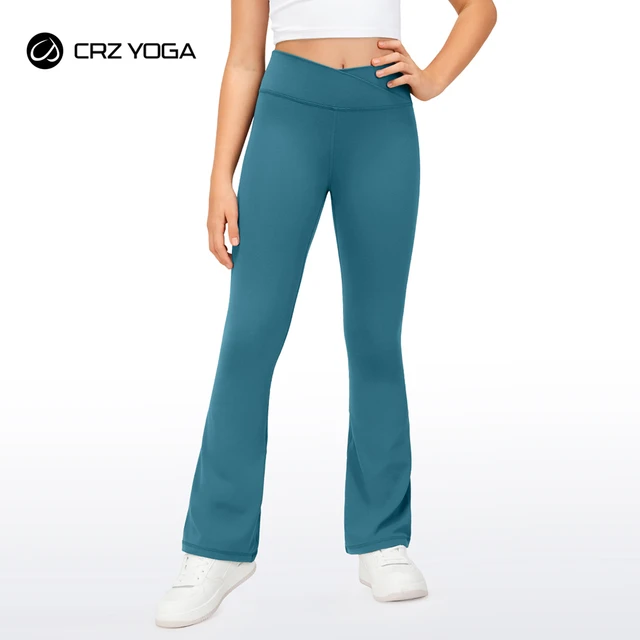 CRZ YOGA Girls Butterluxe Crossover Flare Leggings - Kids High