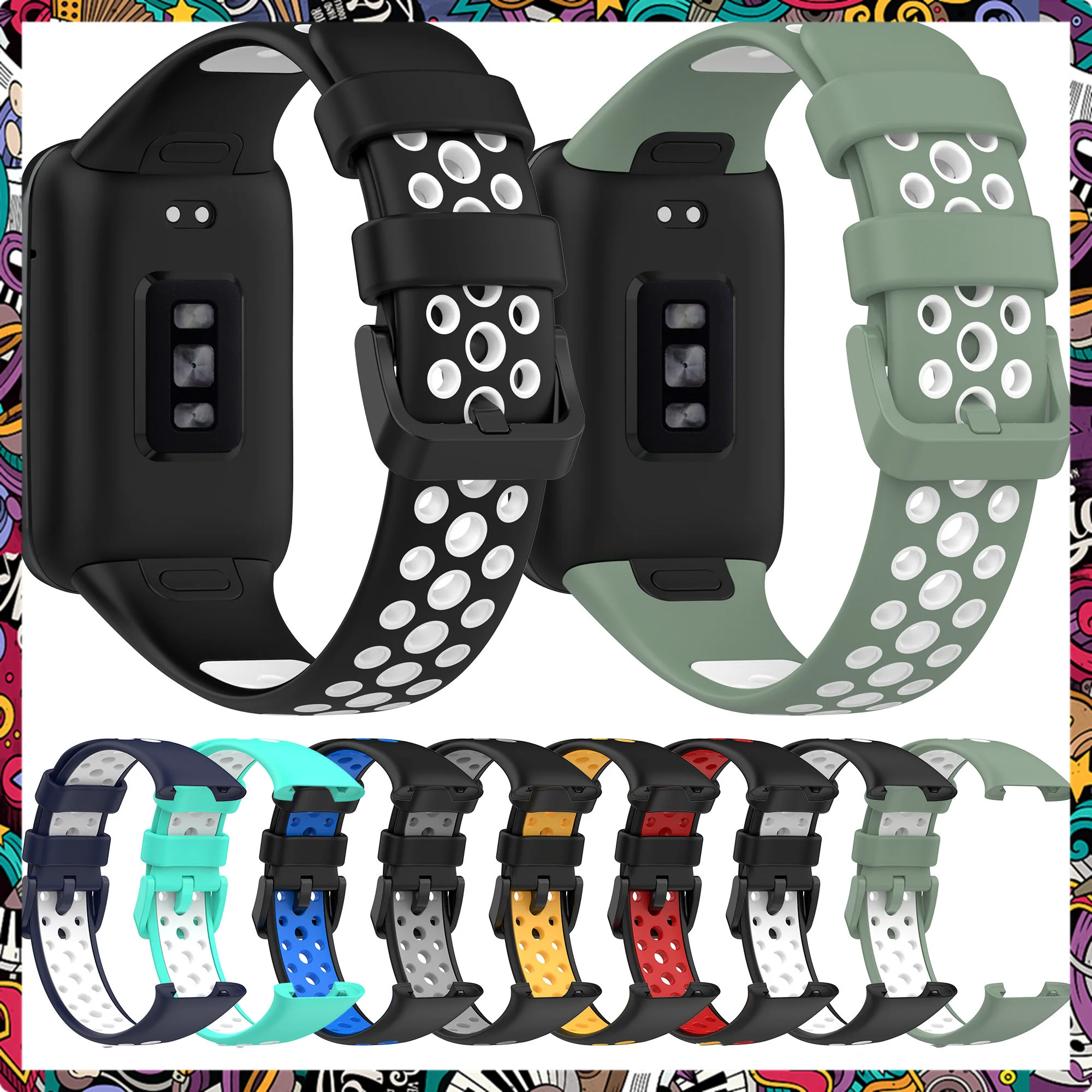 

Strap For Xiaomi Mi Band 7 Pro Watch Band Creative Two-color Style Silicone Bracelet Replacement For XiaoMi Band 7Pro Wristband