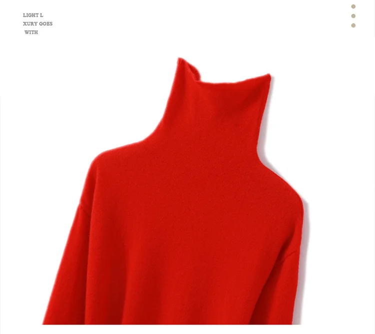 Women's wool sweater 100% pure wool women's dress 2024 autumn and winter new high neck long sweater slim knit bottom sweater