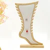 1 Foot Shaped Bamboo and Wood Necklace Display Stand, Solid Wooden Board, Creative Jewelry Hanging Stand, Necklace Display Stand 3