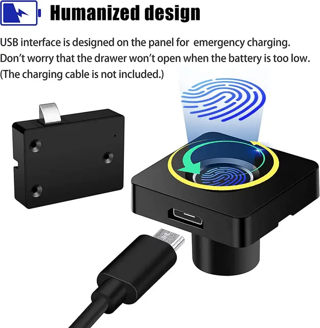 Smart Home Biometric Fingerprint Lock Hidden Drawer Electronic Lock Privacy File Storage Keyless Residential Security Protection 5