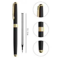 Premium Stainless Steel Ballpoint Pen with Replaceable Refill for Office and School Use (Black pen)