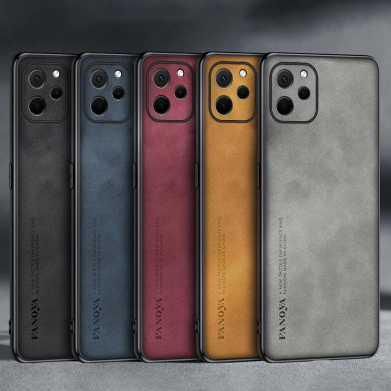 Luxury PU Leather Matte Phone Case with Full Camera Protection