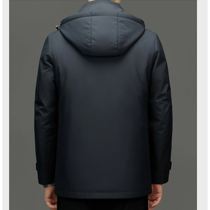 High Quality Men's Hooded Duck Down Jackets Winter Business Casual Windproof Warm Puffer Coat Outwear Thicken Top Parka Clothing
