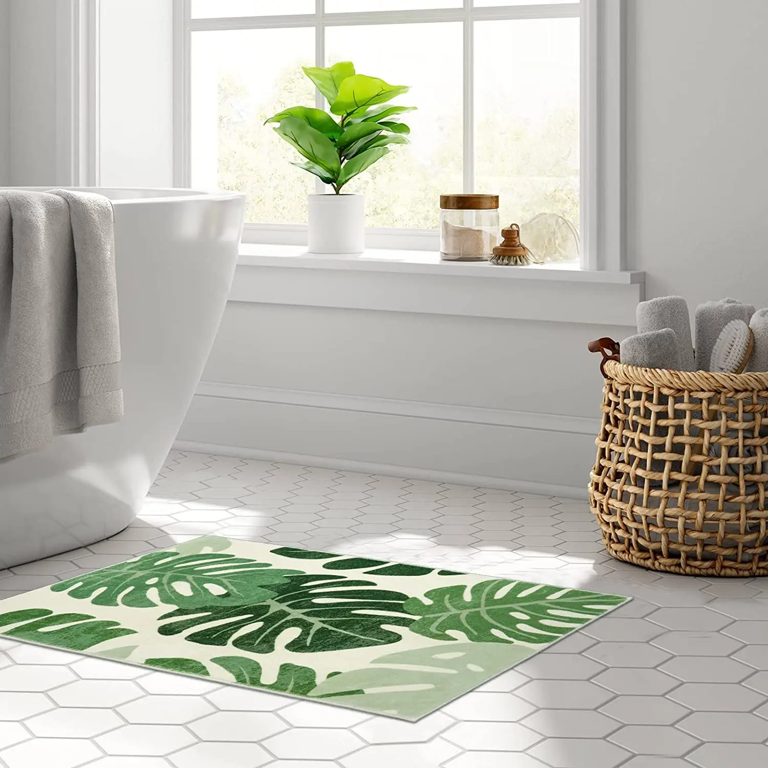 Tropical Green Leaf Carpet for Living Room Home Decoration Sofa Table Large Area Rugs Kitchen Hallway Rugs Non-slip Bathroom Mat 6