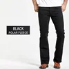Mens Winter Stretch Denim Jeans Thicken Warm Pants Slim Slightly Flare Trousers Boot Cut Fit Polar Fleece Jeans 4