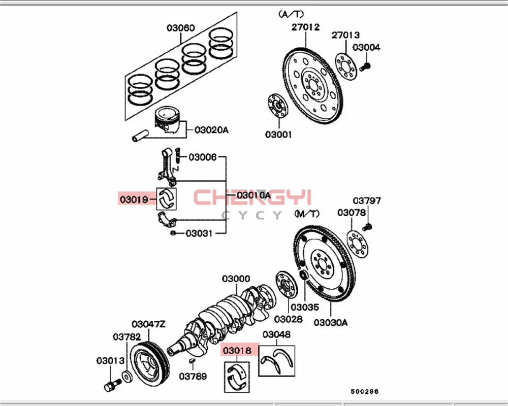 4G93 4G94 Engine Crankshaft And Connecting Rod Shells For Carisma Colt Fto Mirage H67W H77W MD374761 MD374766 1052A437 1115A102