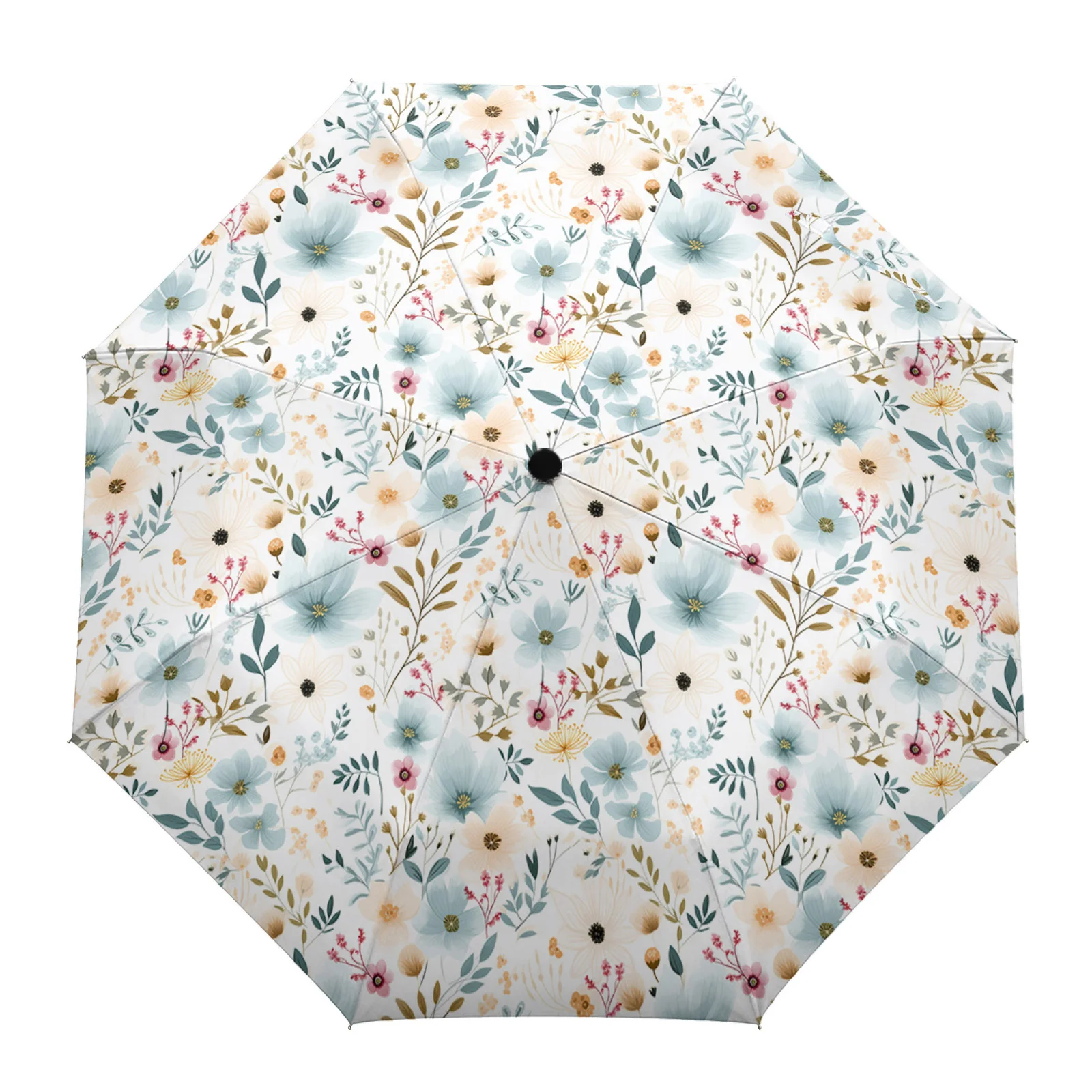 

Автоматический зонт с цветами и растениями, складной зонт для путешествий, портативный зонт, ветрозащитные зонтики