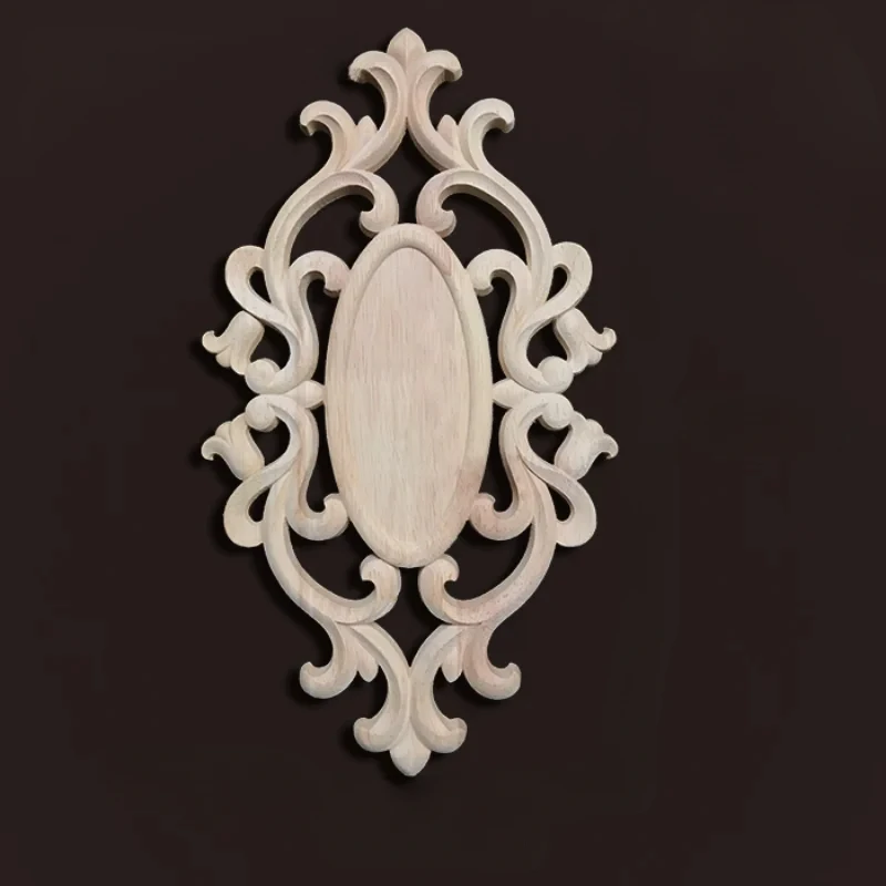 1PC Dongyang Wood Carving Oval Door Decal Decoration European Style Door Center Furniture Wardrobe Decal  Office Decoration 3
