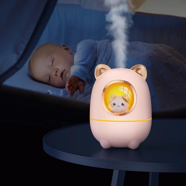200ml Cartoon Kitty Ultrasonic Air Humidifier USB Aroma Essential Oil Diffuser with LED Light For Home Room Humidifier Diffuser 3