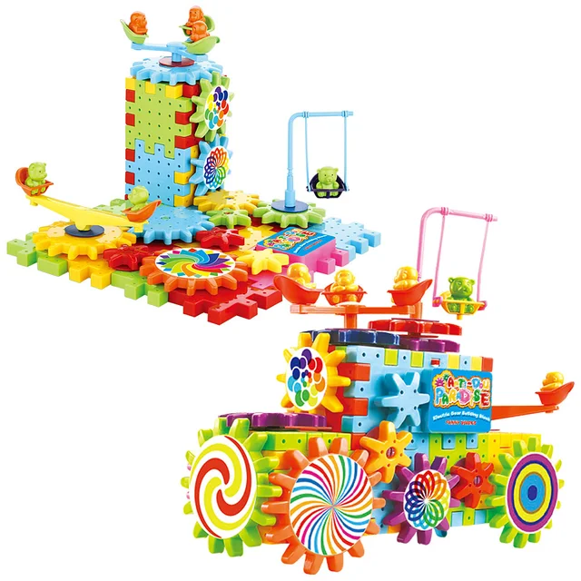 ORZKIDS 81PCS Electric Gears 3D Model Building Kits Multi-color Plastic Brick Blocks Educational Toys For Kids Children Gifts 1