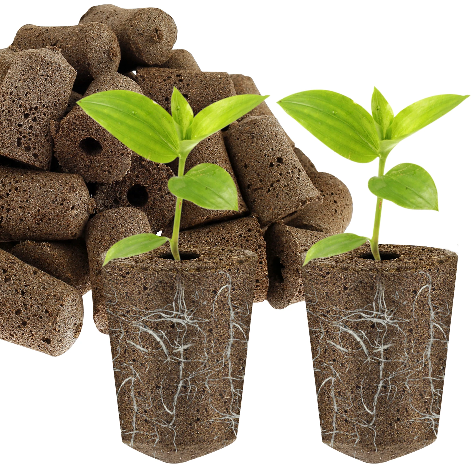 50 Pack Seed Grow Sponges Hydroponics Starter Replacement Root Growth Sponges Gardening Pod Garden Planting Accessories hydroponic grow media cubes,soilless planting substrate,seed starter plugs