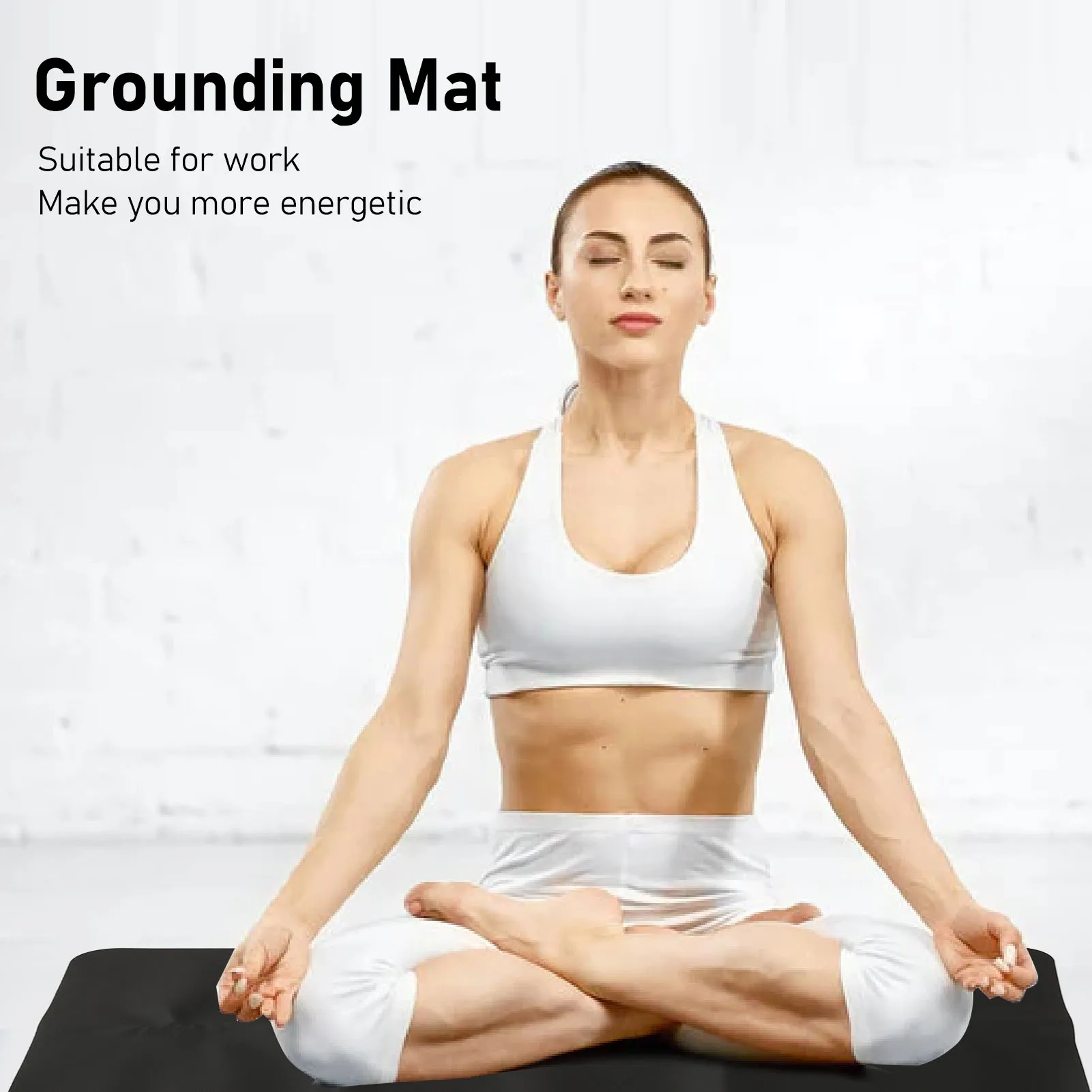 Grounding Mat Large Black Earthing Grounding Pad For Elderly Foot Therapy Relieving Anxiety Sleep Mat Sheet