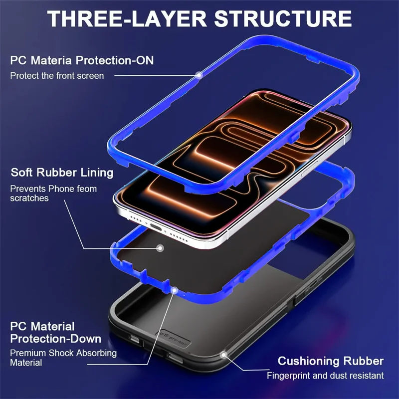 Shockproof Armor Defender Phone Case - Hard PC TPU Stand Protector Cover