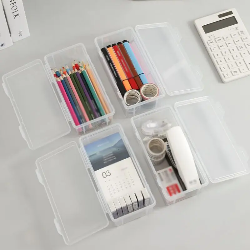 Pencil Case 1PC Transparent Plastic Large Capacity