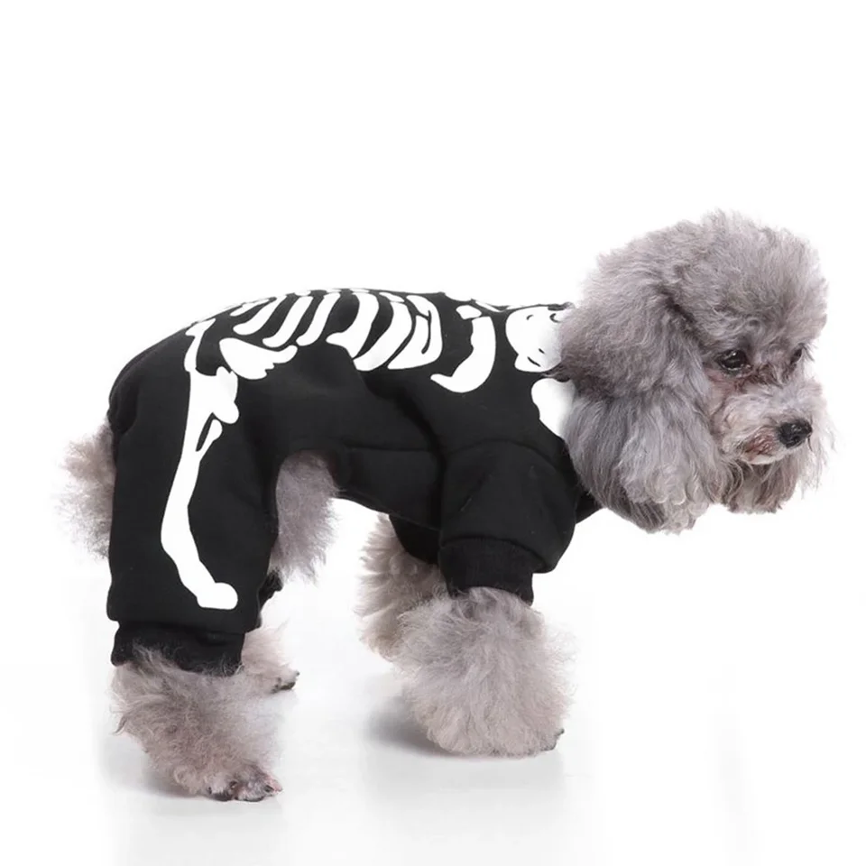 Skeleton Dog Costume for Halloween Festive Apparel