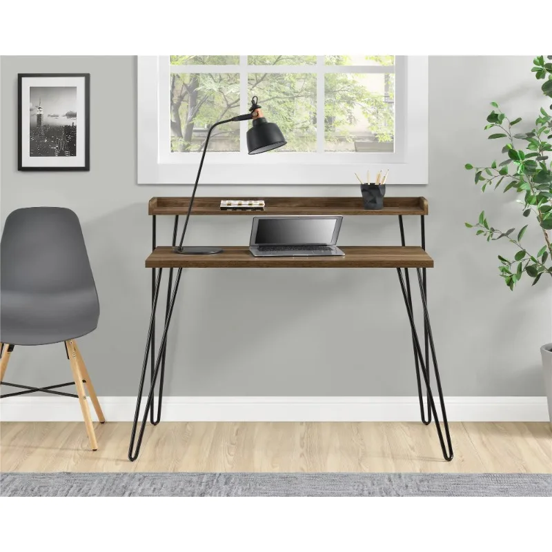 

Retro Computer Desk with Riser, White
