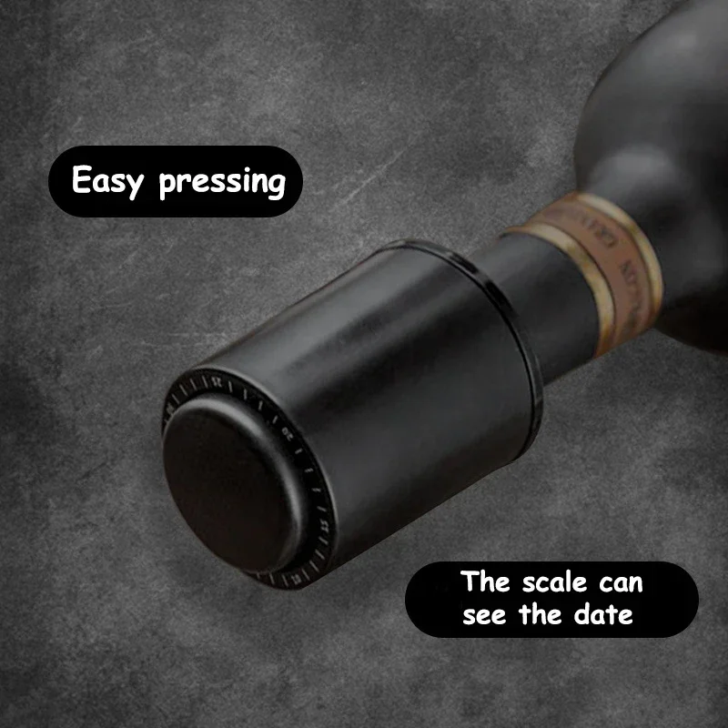 Reusable Wine Bottle Stopper Time Scale Record Real Vacuum Wine Stoppers Preserver Corks Keep Fresh for Lovers
