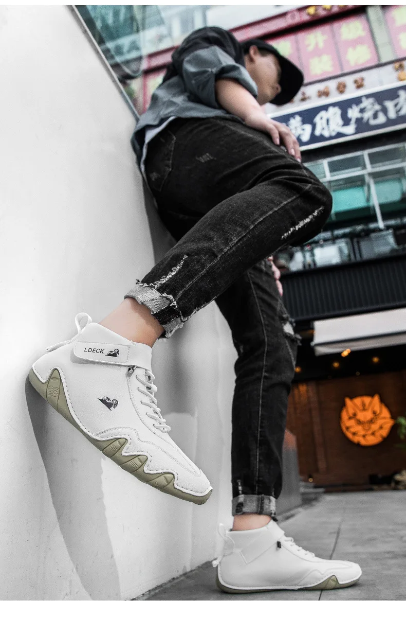 Men Casual Sneaker Leather Shoes Sport Lace-up Ankle Waterproof