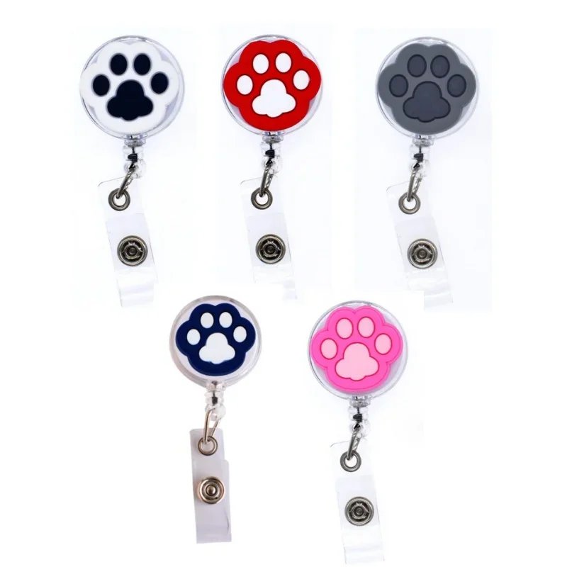 1Pc Cat Claw Badge Reels Retrattile Cartoon Id Badge Clip Per Porta Carte Di Lavoro Porta Porta Porta Badge Credencial