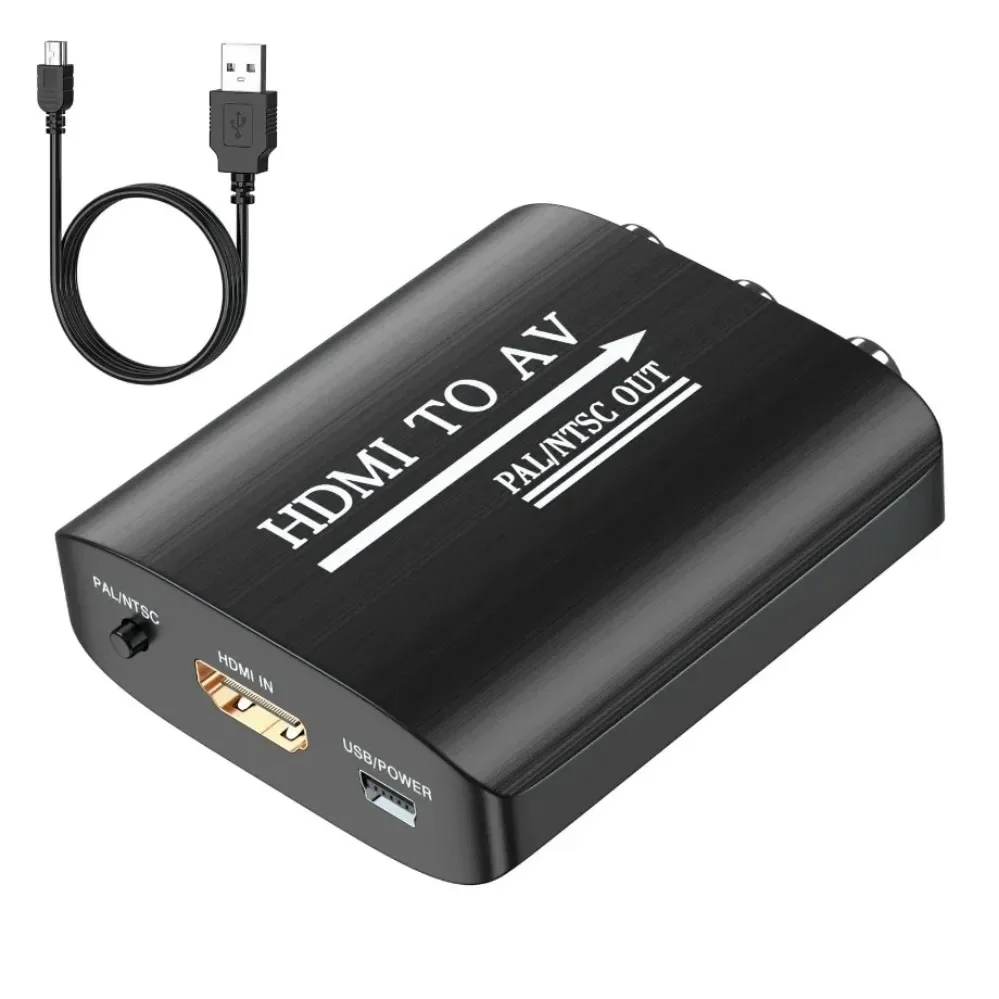 HDMI-compatible To AV RCA CVSB L/R Video 1080P Scaler Adapter Converter Box HD V