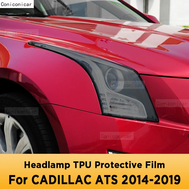

Для CADILLAC ATS 2014-2019, автомобильная внешняя фара, защита от царапин, передняя лампа, ТИНТ, крышка, аксессуары, наклейка
