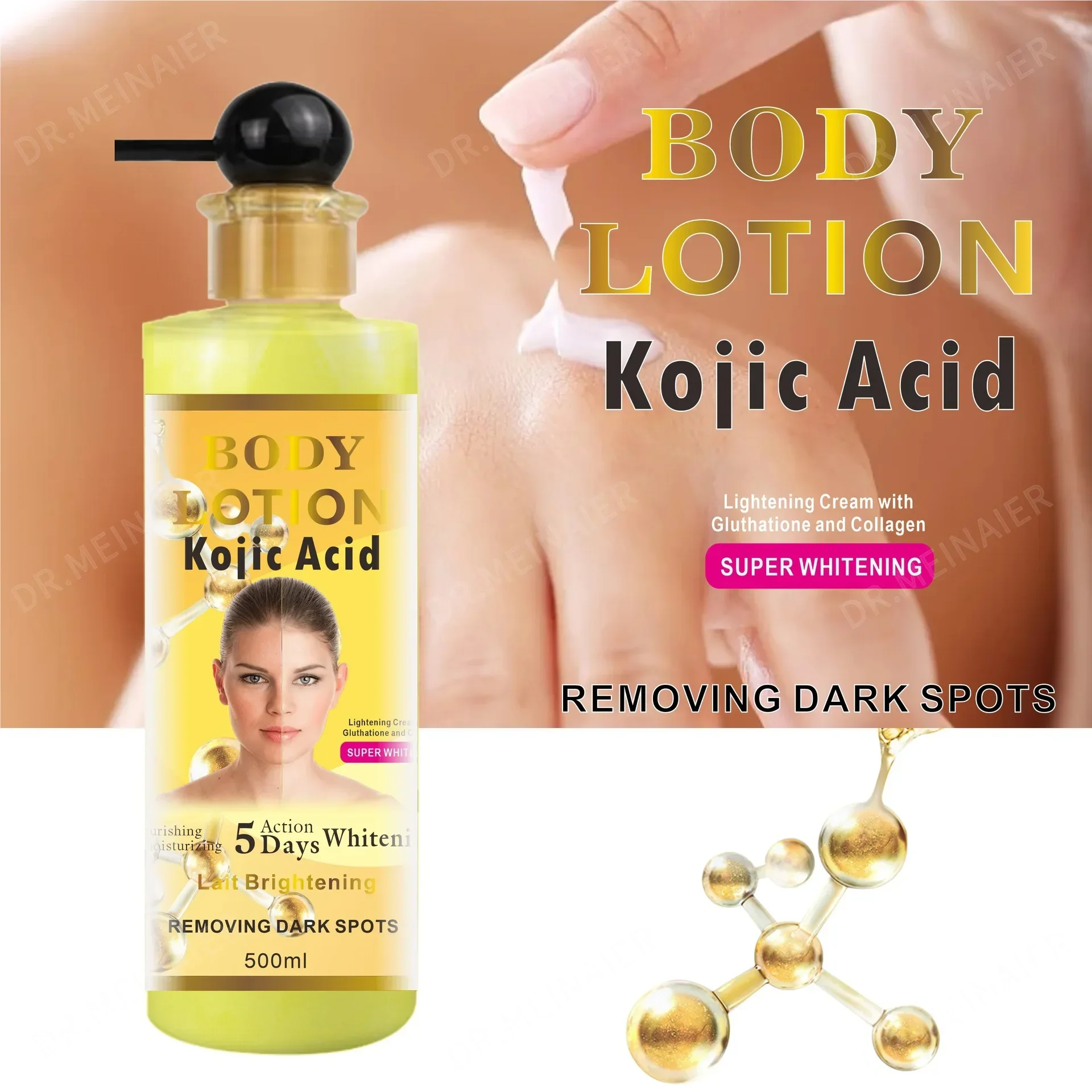 500ml Argan Whitening Body Lotion Moisturizing Refreshing and Not Greasy Body Cream Kojic Acid and Carrot Body Lotion 5