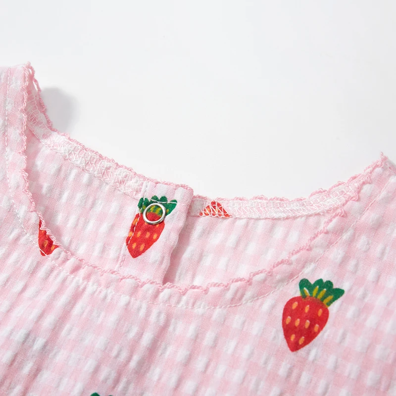 Kids Clothes Summer Princess Dress Baby Girls Cartoon Strawberry Dresses Children's Clothing Vestidos Cotton