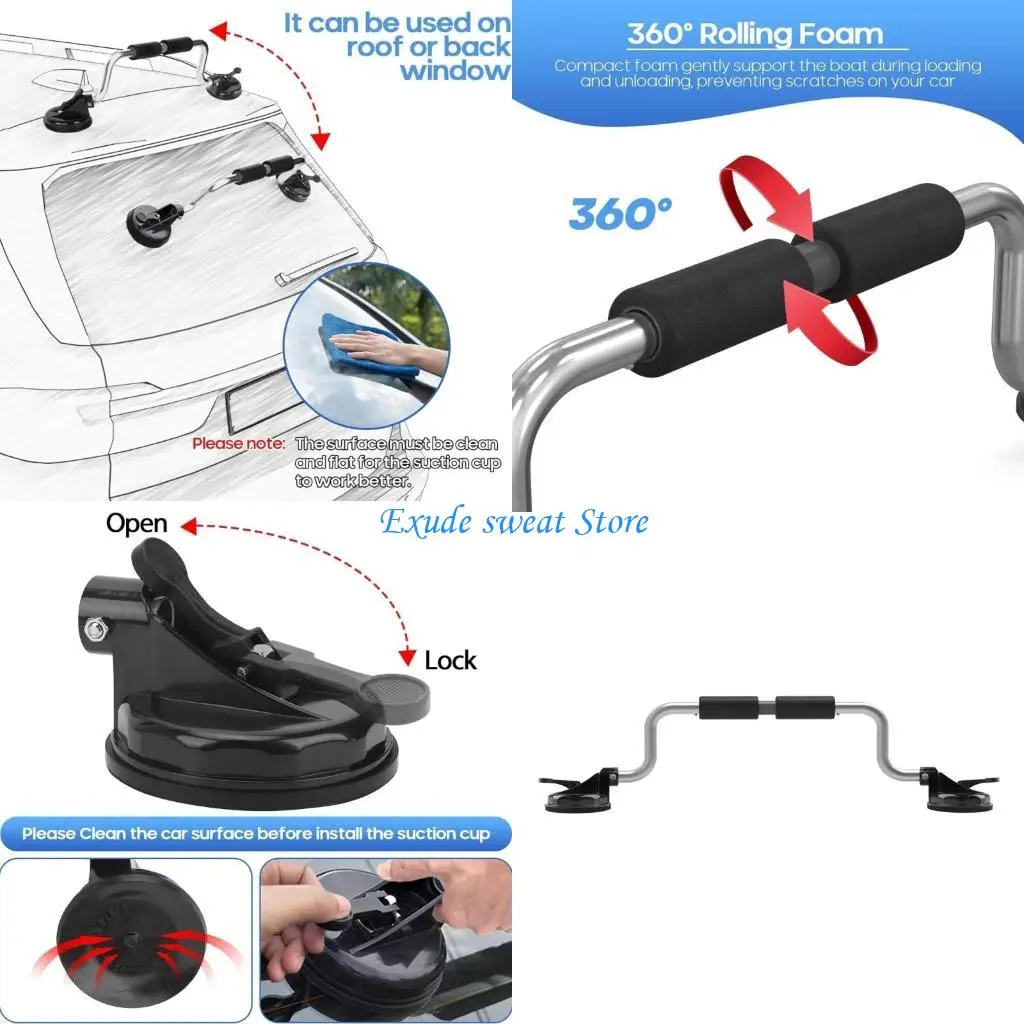 900D 카약 흡입 컵 홀더 카약로드 보조 자동차 상단 카약 지붕로드 보조