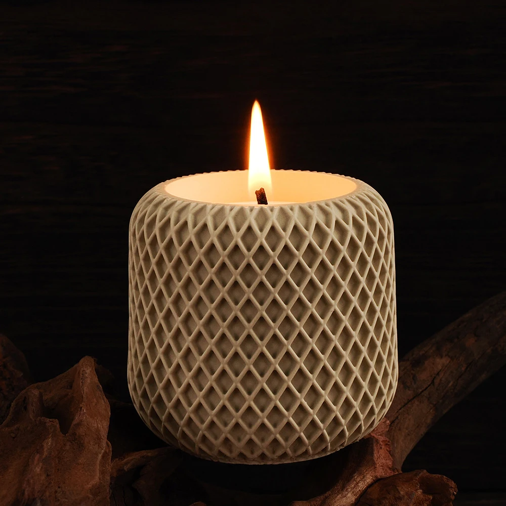 Diamond Pattern Silicone Mold for Home Decor: Versatile Jar, Pot, and Holder