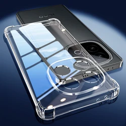 Transparent Shockproof Silicone Phone Case with Airbag Bumper Protection for Vivo iQOO Z10 (Clear)