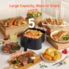 Air Fryer 5 Qt, Max 450F for Juicy Meat, Veggies, Frozen Food, Glass Touch Panel, 130+ In-App Recipes, Little to No Oil, 2