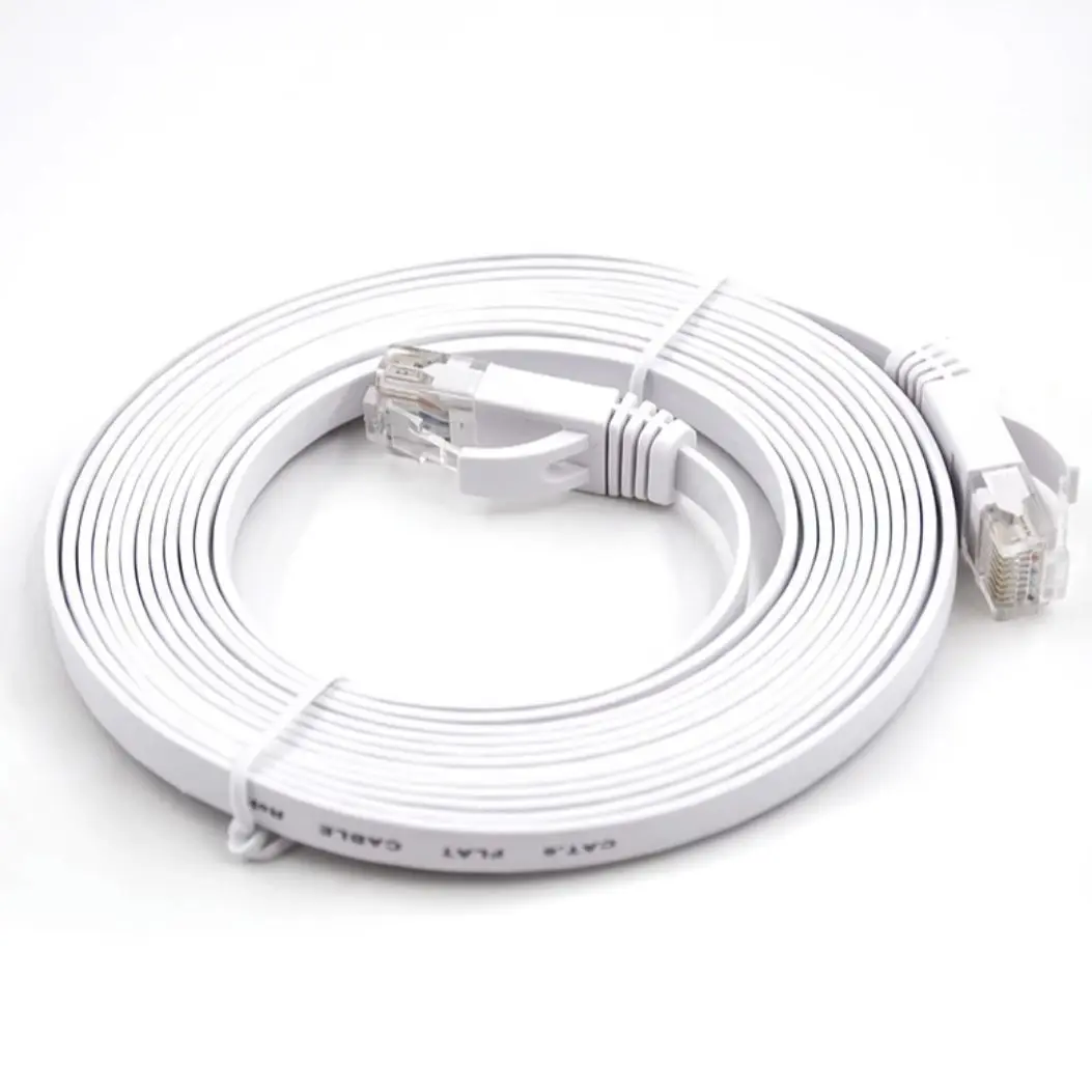Premium Cat 6 High-Speed Weatherproof Ethernet Cable - Slim, Long, Flat Design for Efficient Internet Connection