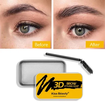 Eyebrow Soap Wax Feather Eyebrow Gel Eyebrow Styling Makeup Cream Eyebrow Sculpt Lift Gel Waterproof Long-lasting Eyebrow Pomade 1