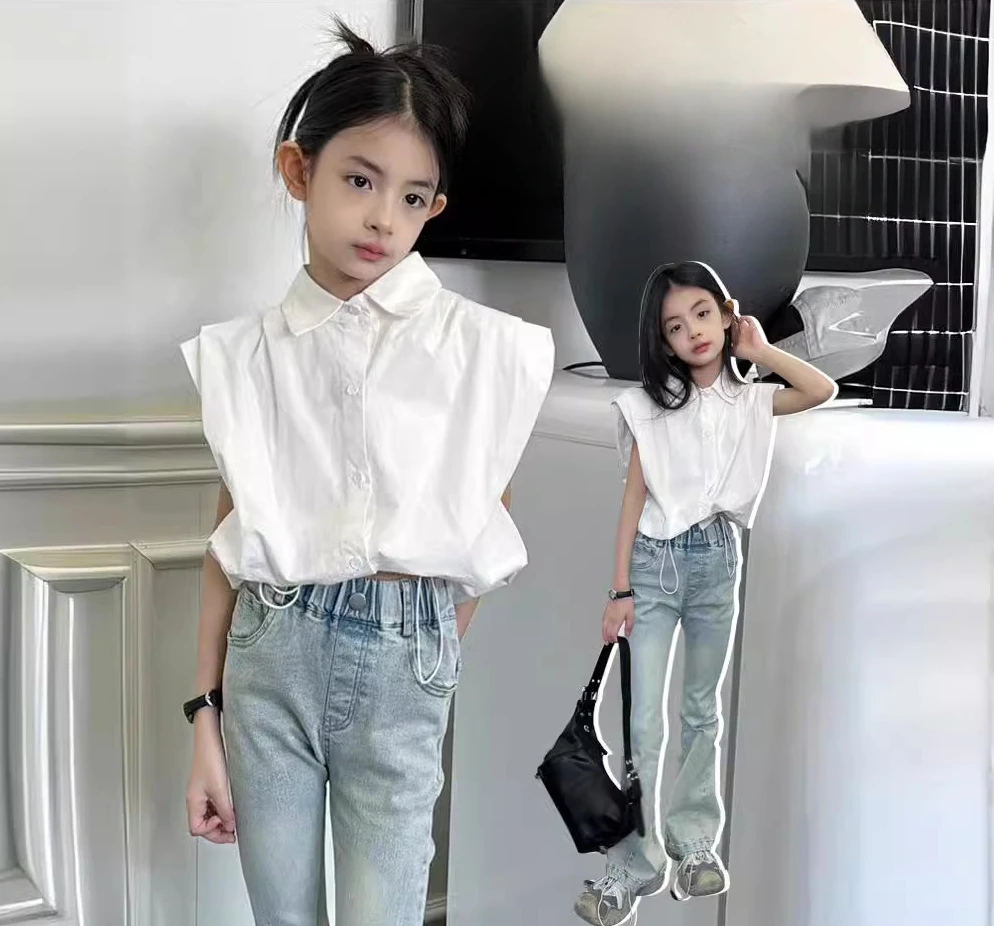 

Girls Trousers Children 2024 New Spring and Summer Pants Simple Casual Style All-match Children Trousers Simple Bottoms