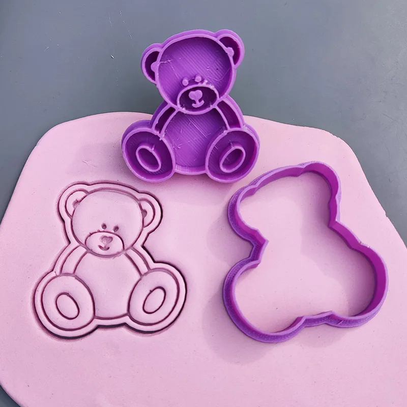 Cookie Cutter Lovely Sitting Baby Bear and Stamp For Baby Birthday Shower Fondant Cake Decorating Cupcake Top Cakepop Lolipop