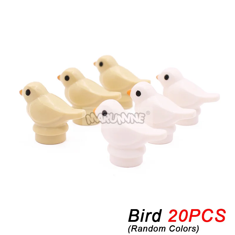 Marumine MOC Tiere Blöcke 20PCS Modell Ziegel Teile 11602 95342 41835 Bauernhof Zubehör Huhn Hahn Hund Vogel ranch – Detail 6