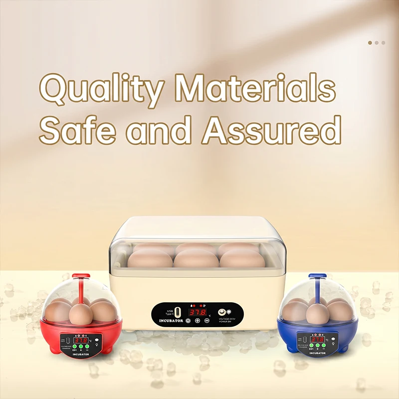 Incubateur entièrement automatique pour œufs de poulets, volailles, incubateur intelligent bionique pour poulets, canards, pigeons, charge USB, thermostatique 24 heures