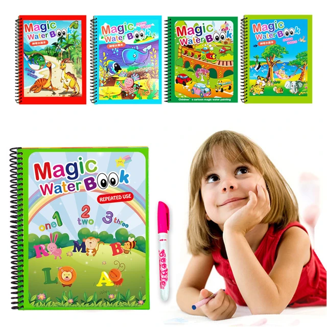 Children Magical Water Coloring Books Kids Drawing Toys Reusable Magic  Water Book with Pen Baby Montessori Early Educational Toy - AliExpress