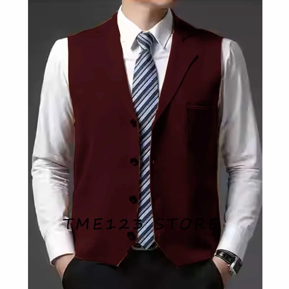 Men's Serge Casual Vest Suit Male Elegant Man Vest Vests for Women Steampunk Wang Formal Man Ambo Gothic Chaleco  Suits Fan