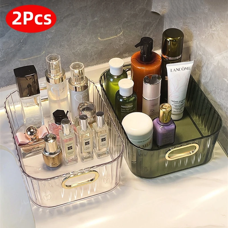 1/2 Pcs Luxury Storage Box Bathroom Organizer Desktop Cosmetic