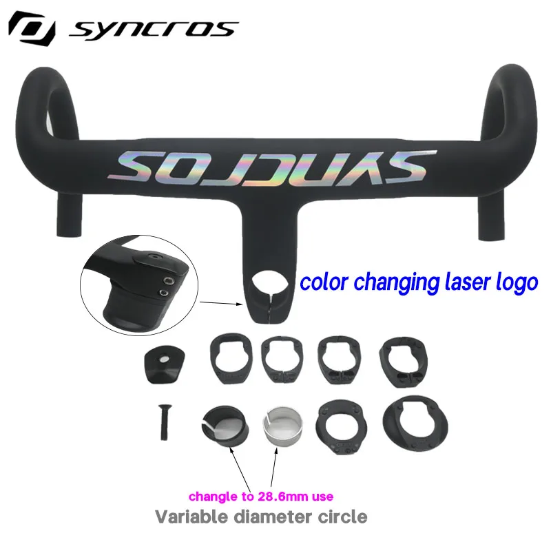 T1000 Road Bicycle Carbon Handlebar SYNCROS Integrated Internal line Cockpi 28.6mm 31.8mmm road bike frame fork use carbon stem