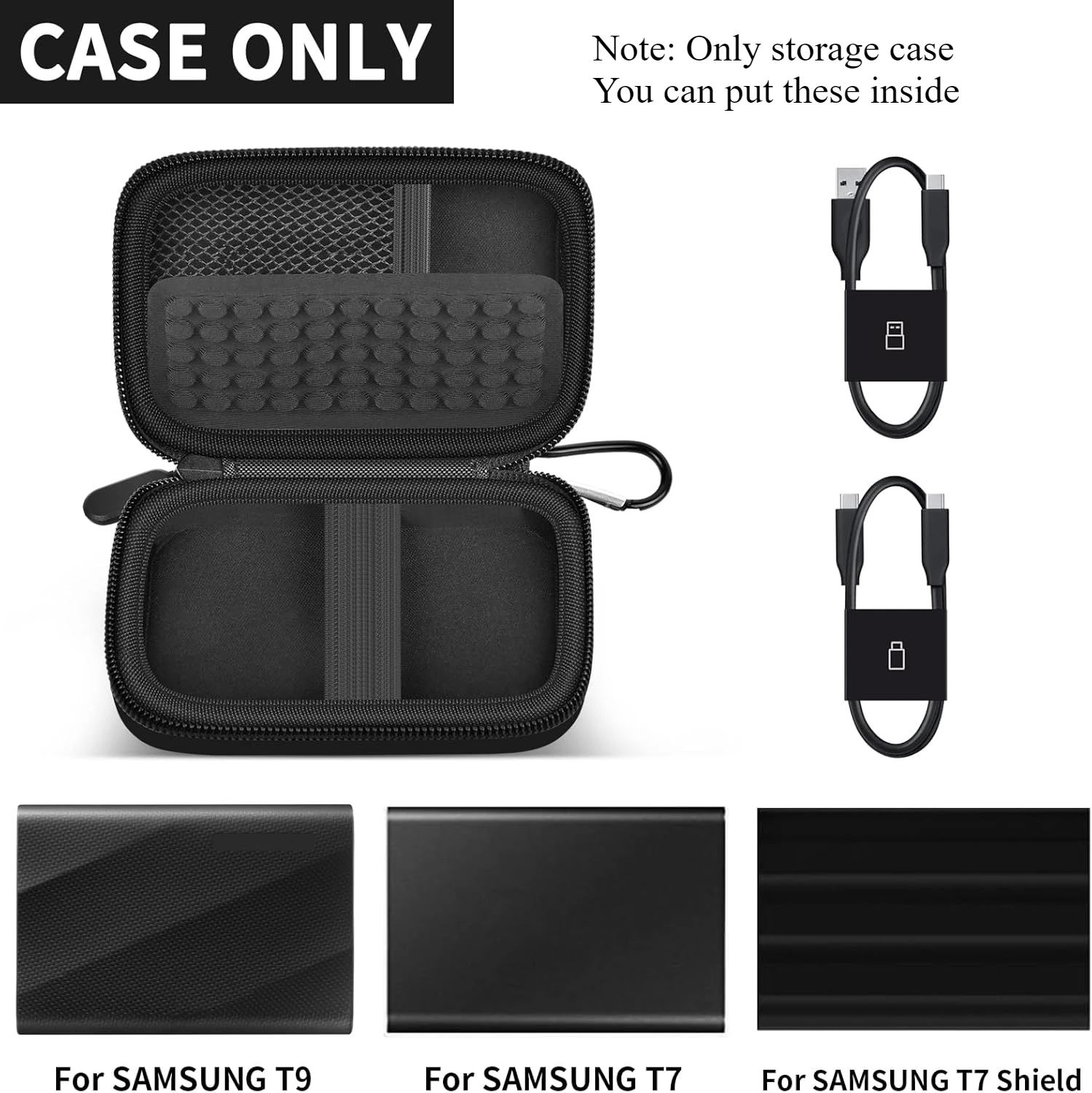 Case for Samsung T9/ T7/ T7 Shield Portable SSD 1TB 2TB 4TB ssd storage case