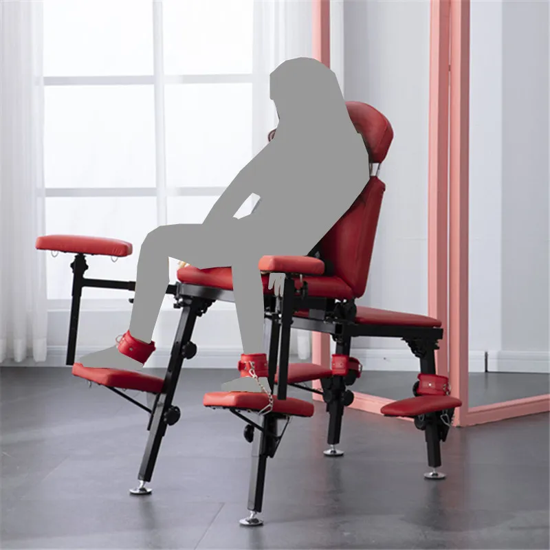 Couples Sex Aid Bondage Chair Bedroom Sex Furniture Women Men Slave Training Tools SM Stool Handcuffs Gear Adult AV Chair