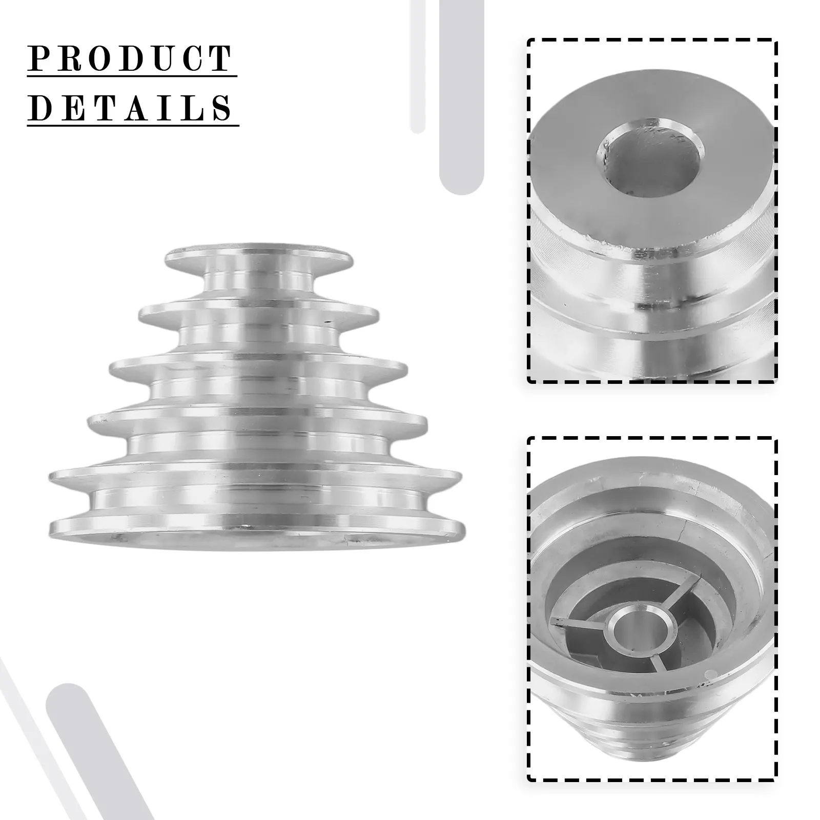 

1/2Pcs Pagoda Pulley Wheel Aluminum Transmission Wheel For Benchtop Drill Press For A Type V-shaped Pulley Timing Belts