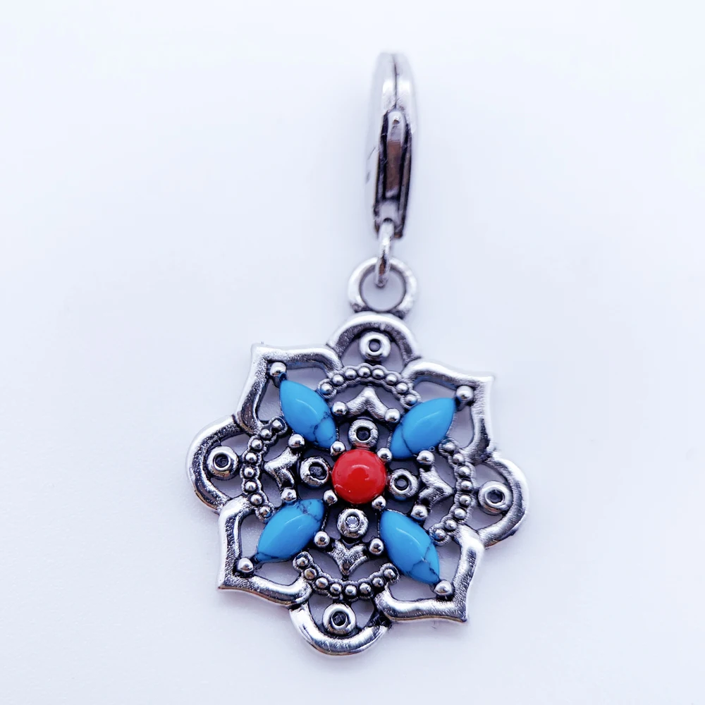Sterling Silver Lotus Flower Charm - Vintage Summer Jewelry Gift