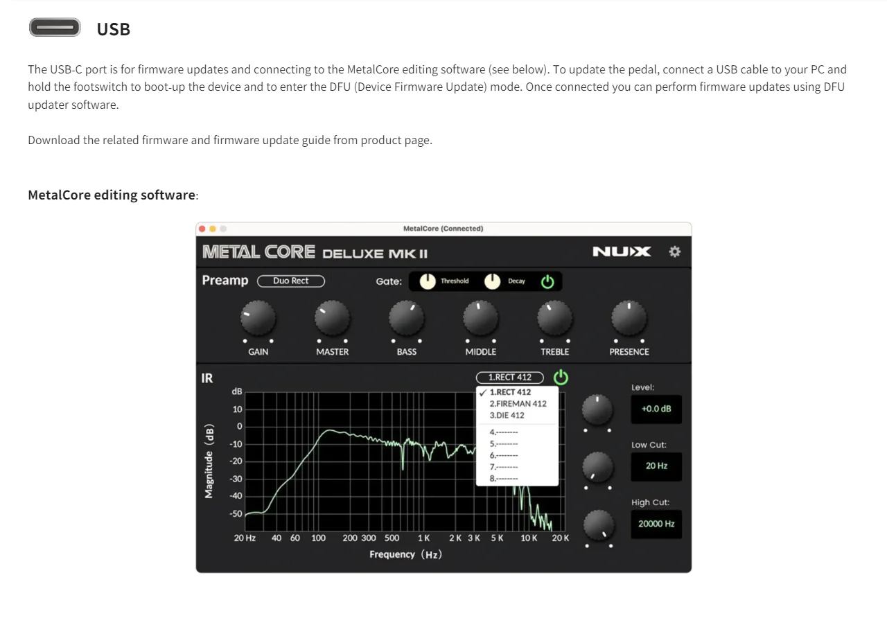 NU-X Metal Core Deluxe MkII Pedale Per Chitarra - 3 Modelli Valvole Alto Guadagno