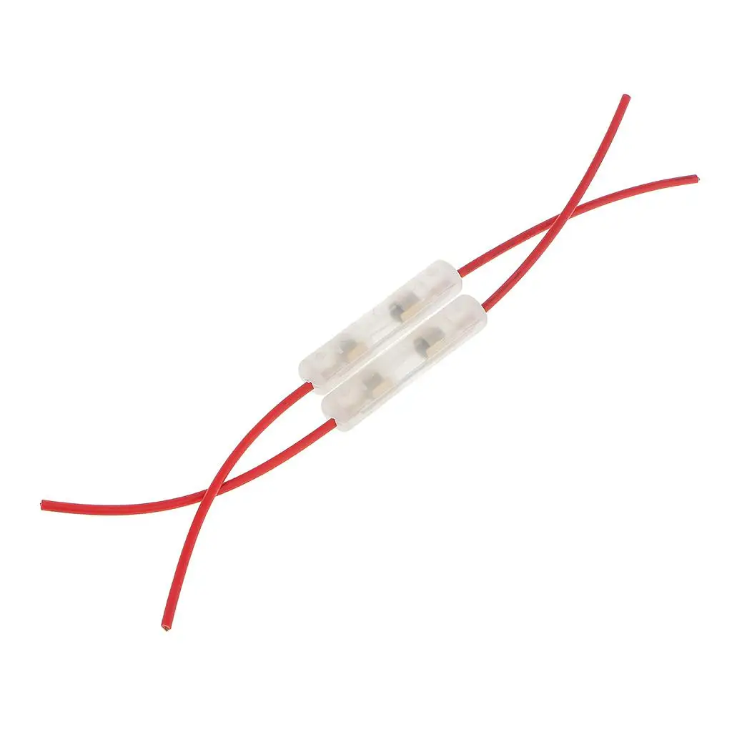 2 Pcs 15A Wire Fuse Holder Box For Car Truck Motorcycle Motorbike Glass Tube Fuses 9.65&Prime; Motorcycle Accessories