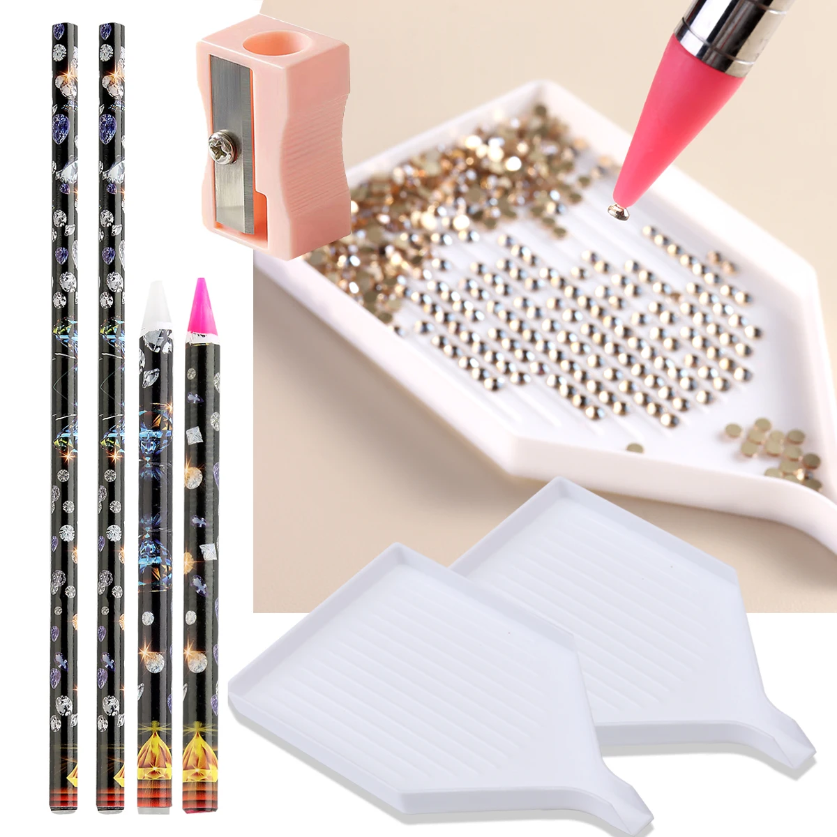 Nail Art Rhinestone Design Kit with Wax Pen and Sharpener - Ideal